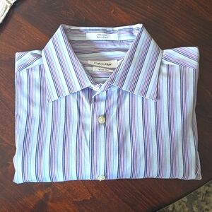 Calvin Klein mens long sleeve button down dress shirt